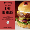 thumbnail image 1 of Marketside 100% Angus Beef Burgers, 4 lb, 12 Count (Frozen), 1 of 11
