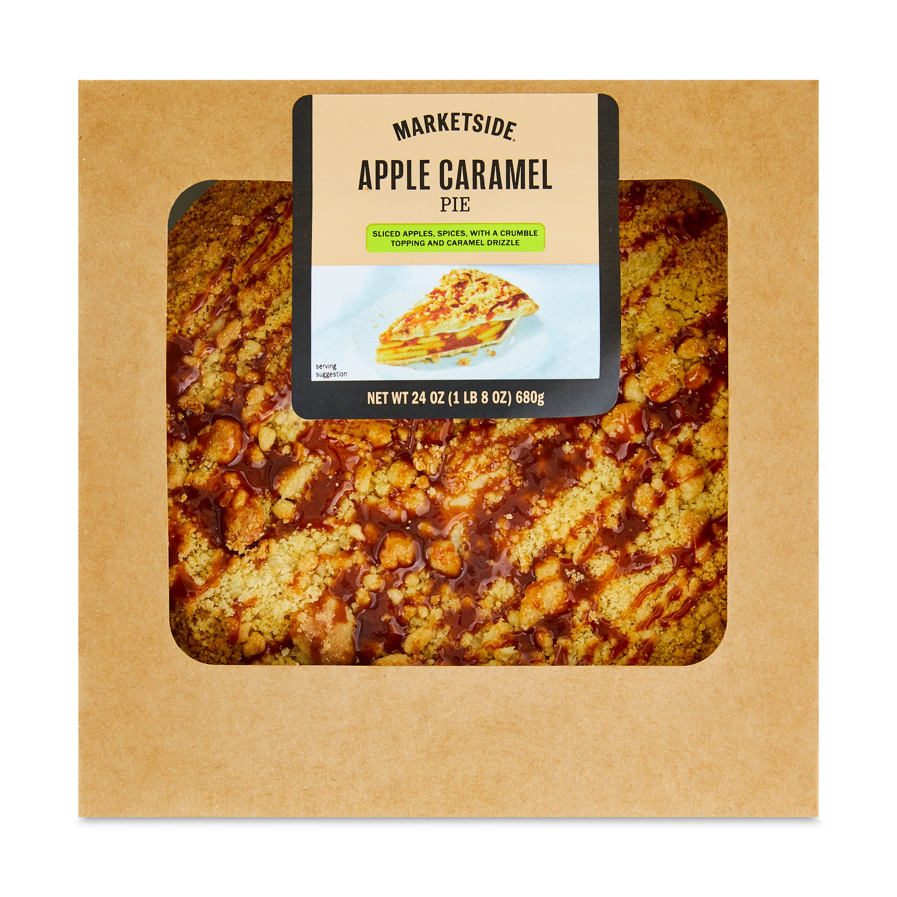 Marketside 8-inch Caramel Apple Pie, Baked, 24 oz Box