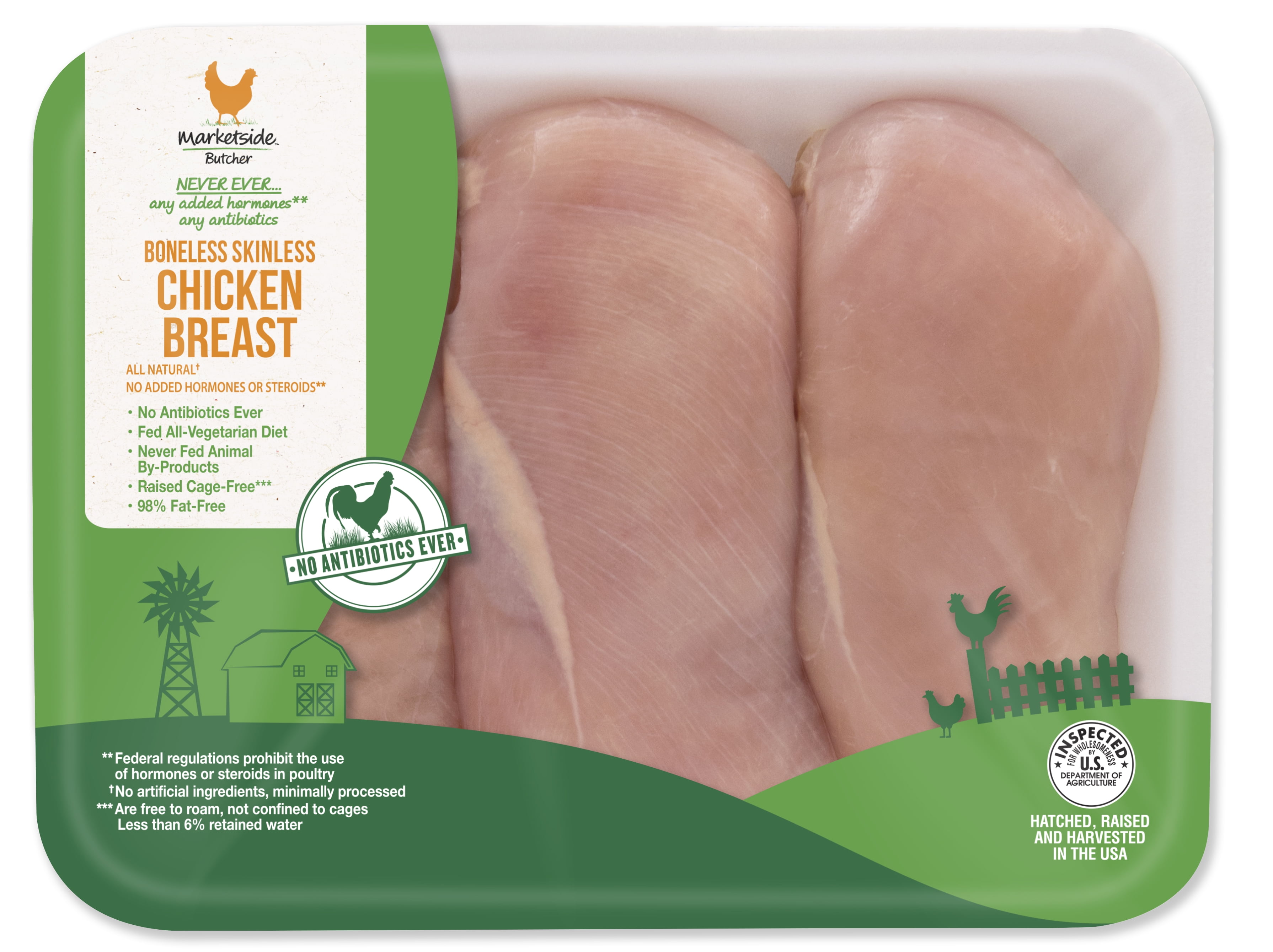 Marketside AntibioticFree Boneless Skinless Chicken Breasts, 1.3 3.0