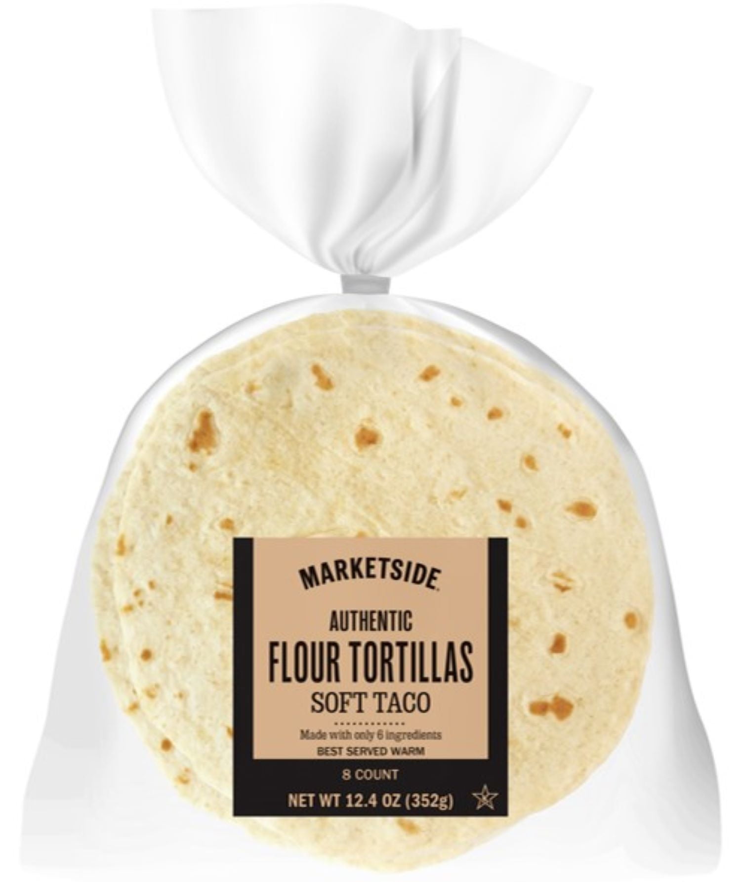 Marketside Authentic 6 Ingredient Flour Tortillas, Soft Taco, 8 Count