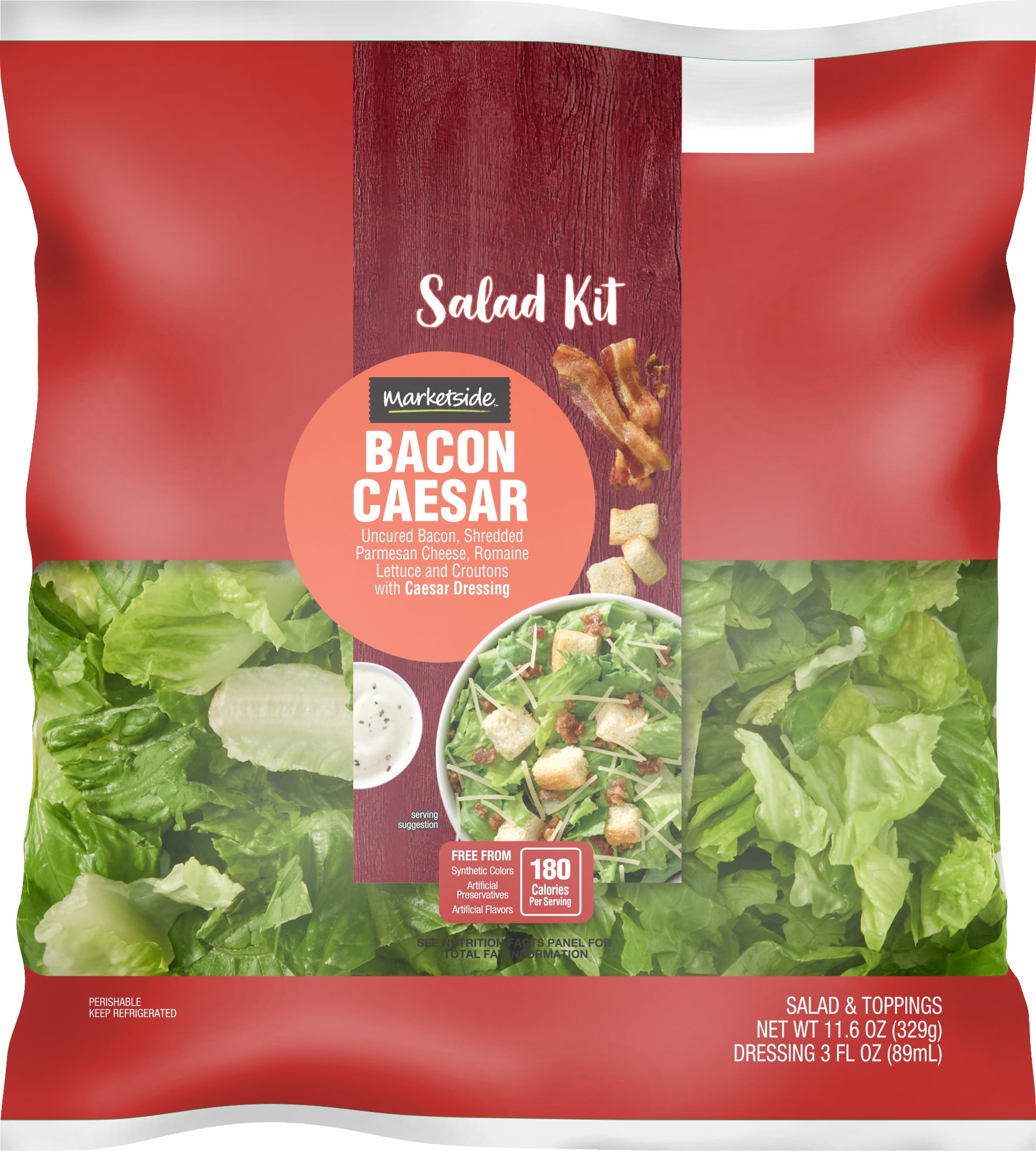 Marketside Bacon Caesar Salad Kit, 11.6 oz Bag, Fresh