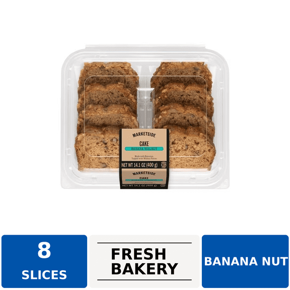 Marketside Banana Nut Sliced Cake, 14.1 oz, 8 Count, Shelf-Stable