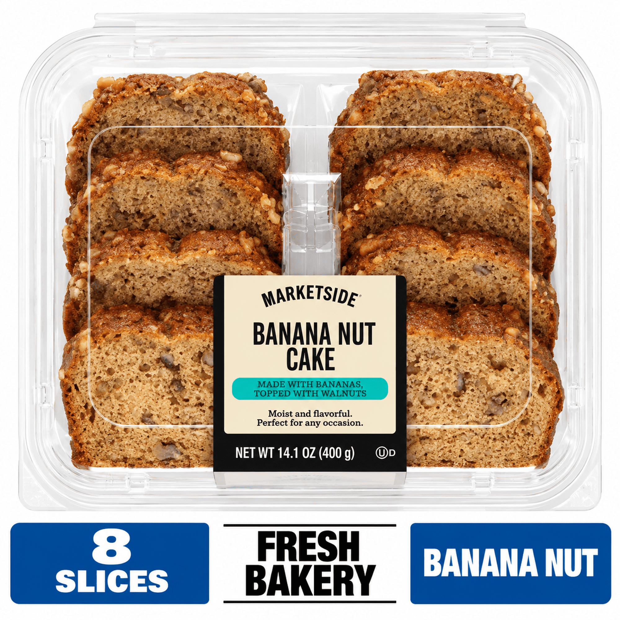 Marketside Banana Nut Sliced Cake 14.1 oz 8 Count with Banana Nut