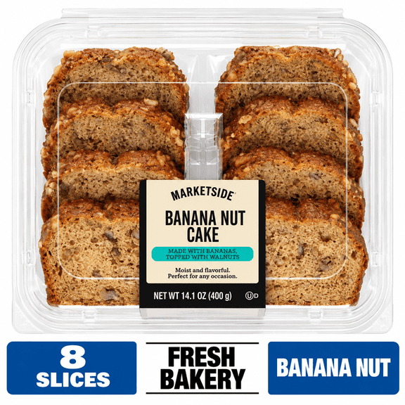 Marketside Banana Nut Sliced Cake, 14.1 oz, 8 Count, Shelf-Stable
