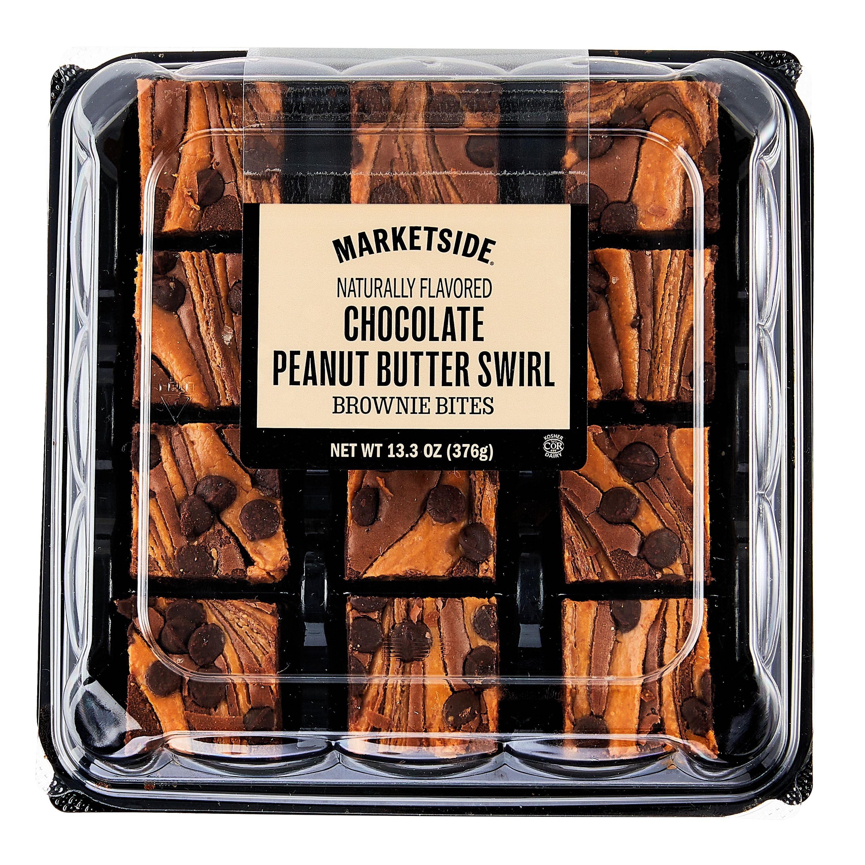 Marketside Bite Sized Chocolate Peanut Butter Swirl Brownies, 13.3 oz