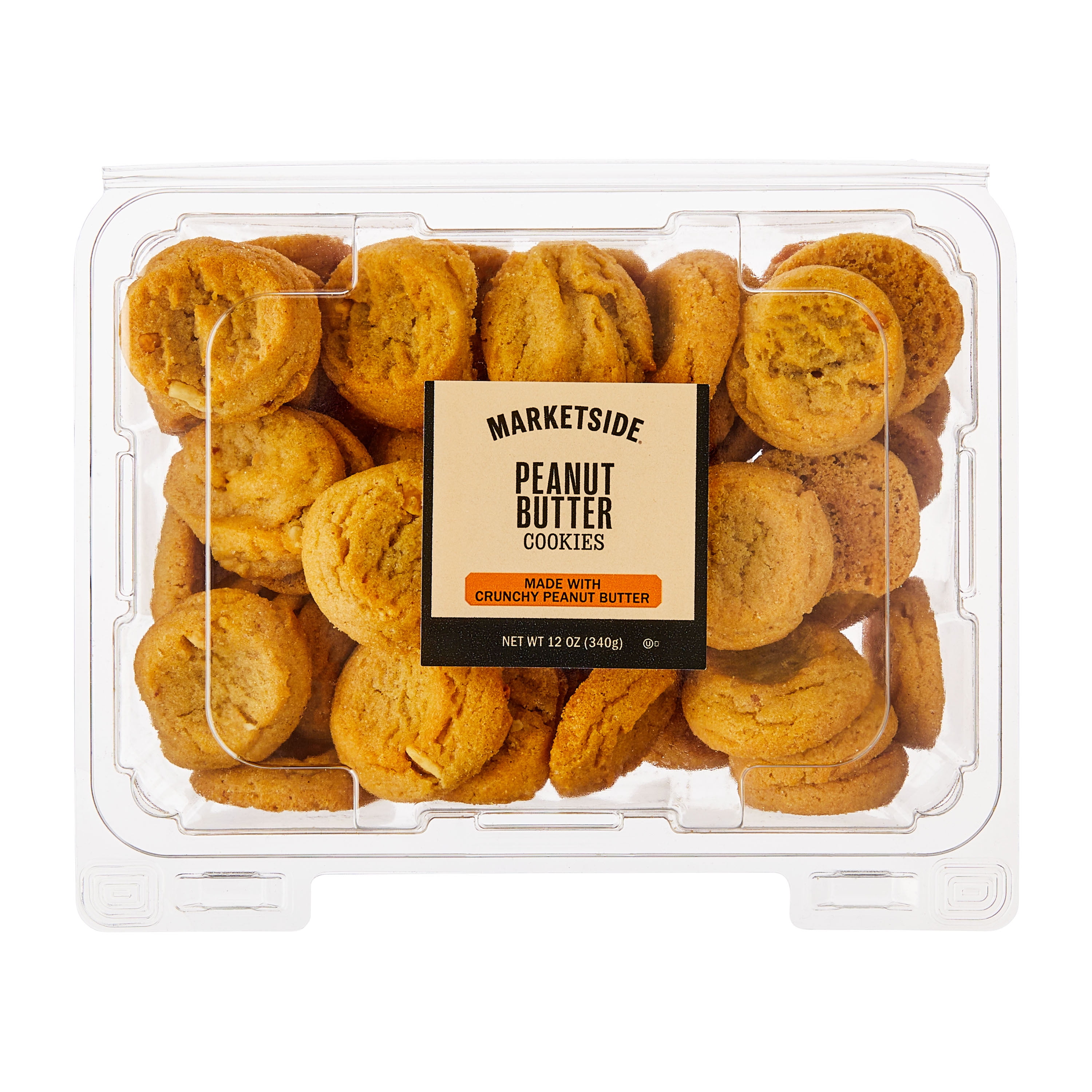 Marketside Bite Sized Peanut Butter Bakery Cookies, 12oz, 48 Count, Ready to Eat