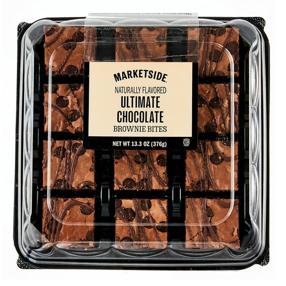 Marketside Bite Sized Ultimate Chocolate Brownies, 13.3 oz, 12 Count (Shelf-Stable)