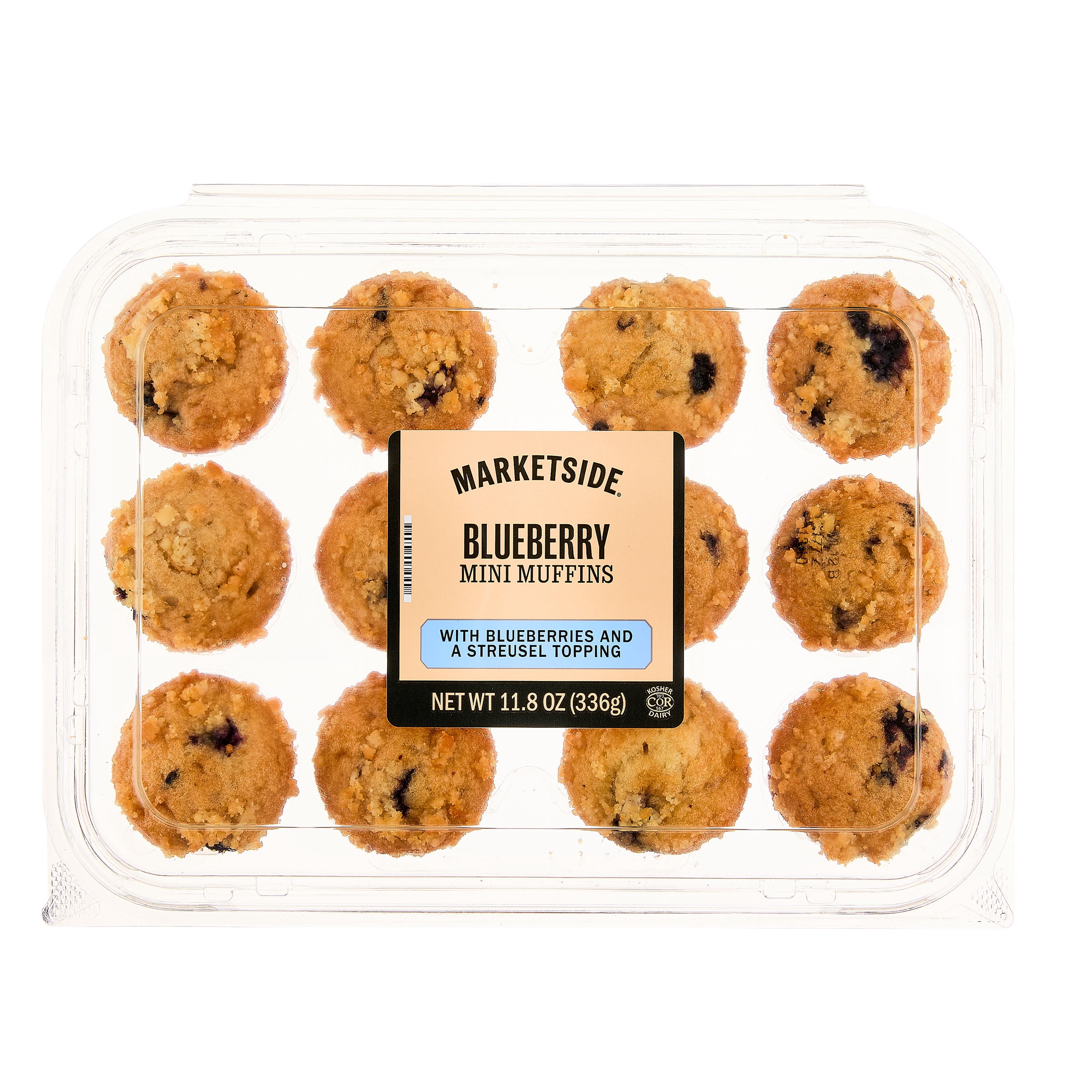 Marketside Blueberry Mini Baked Muffins, 11.9 oz, 12 Count