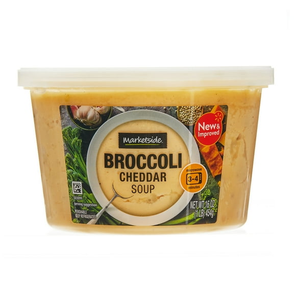 Marketside Broccoli & Cheddar Cheese Soup, Fresh Deli Soup, 16 oz Cup