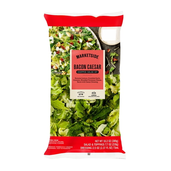 Marketside Caesar Bacon Chopped Salad Kit 10.2 oz with Romaine lettuce ...
