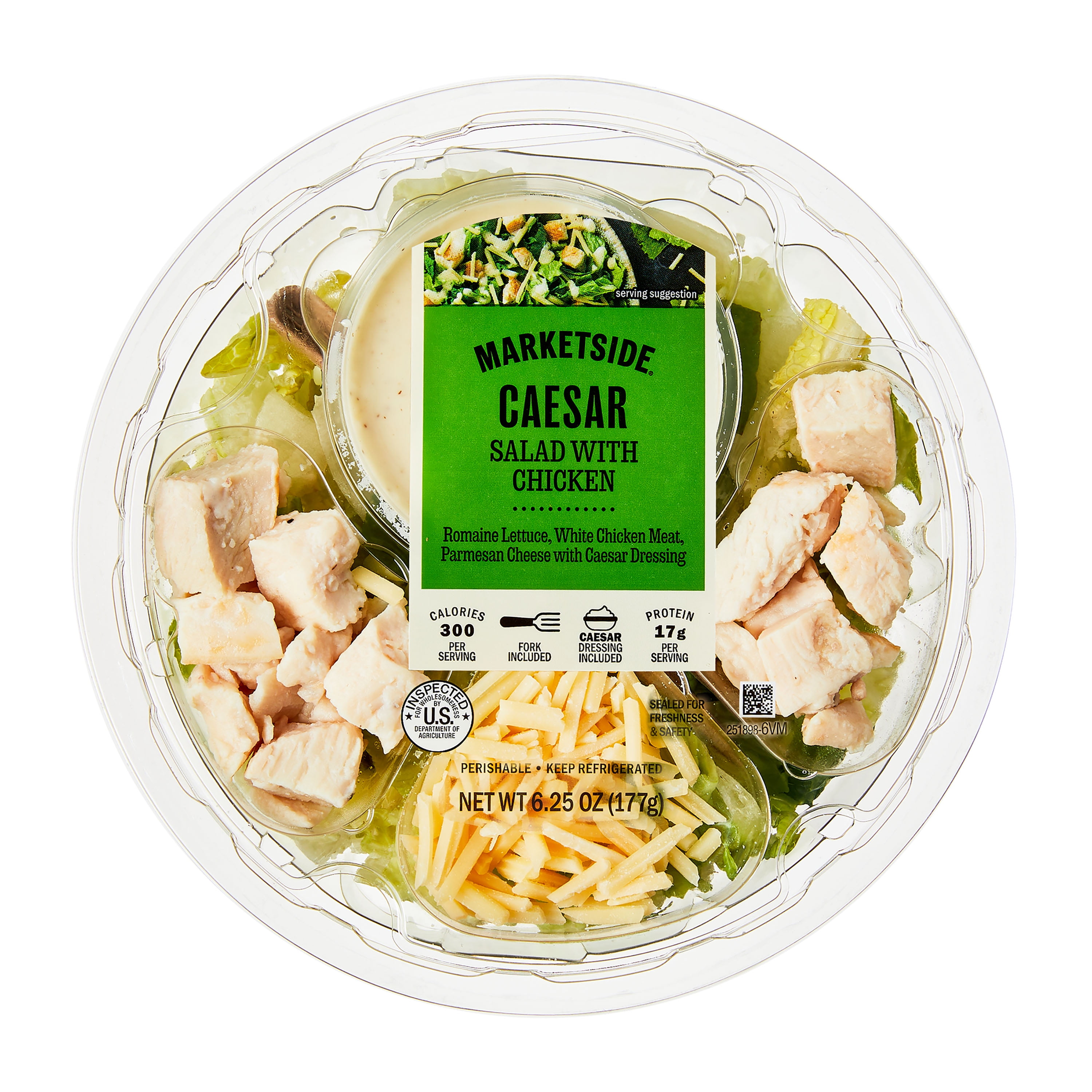 Marketside Caesar Salad with Chicken, 6.25 oz Bowl (Fresh)