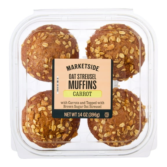 Marketside Carrot Oat Streusel Baked Muffins, 14 oz, 4 Count