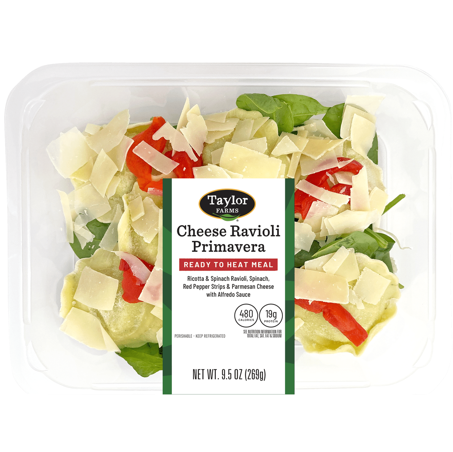 Taylor Farms Cheese Ravioli Primavera, Microwave Ready Single Serve Meal, 9.5 oz, Fresh