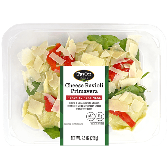 Taylor Farms Cheese Ravioli Primavera, Microwave Ready Single Serve Meal, 9.5 oz, Fresh