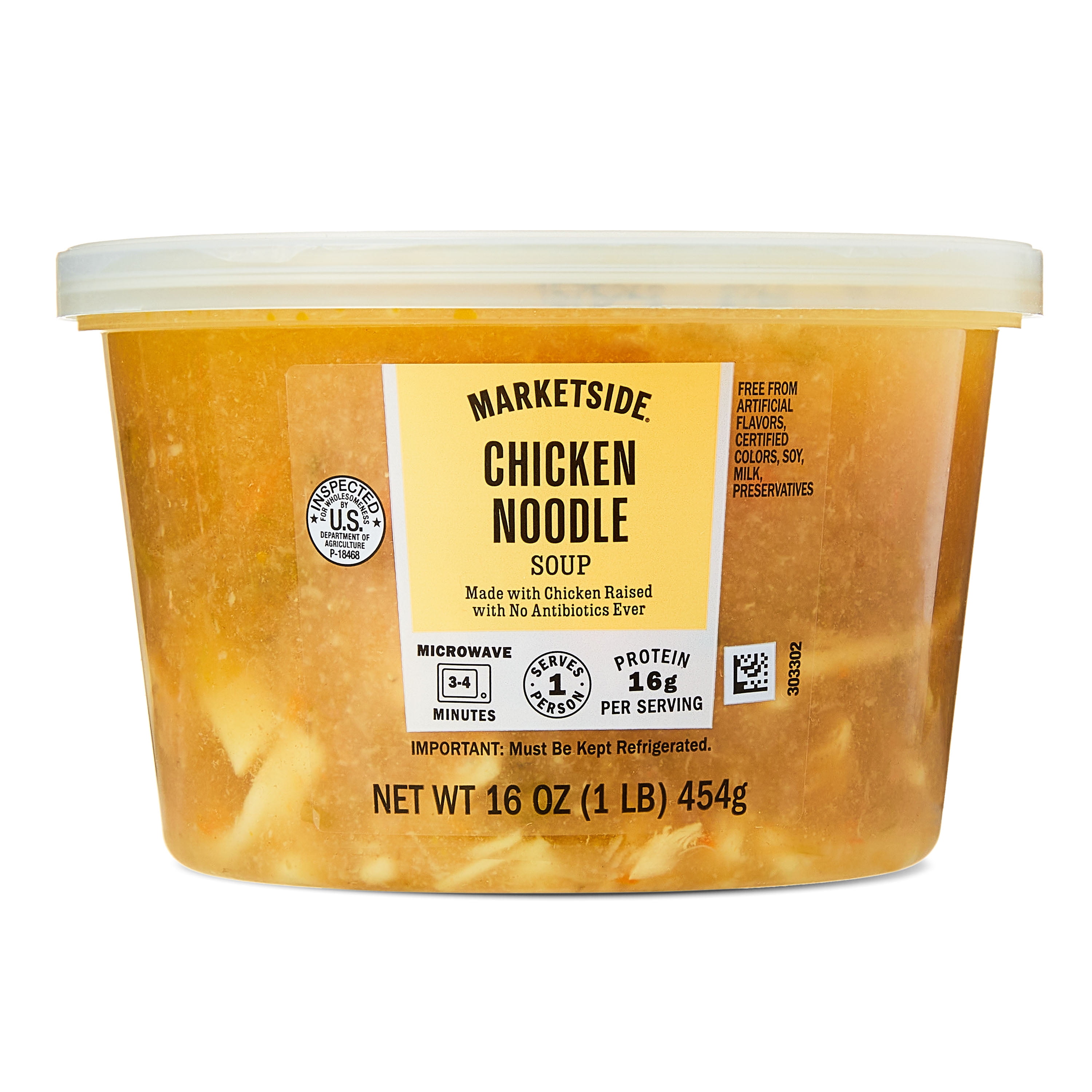 Marketside Chicken Noodle Soup, Fresh Deli Soup, 16 oz Cup