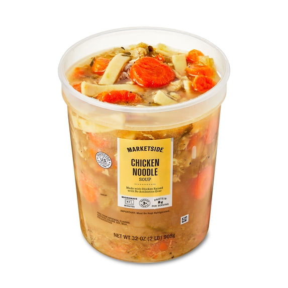 Marketside Chicken Noodle Soup, Fresh Deli Soup, 32 oz Cup