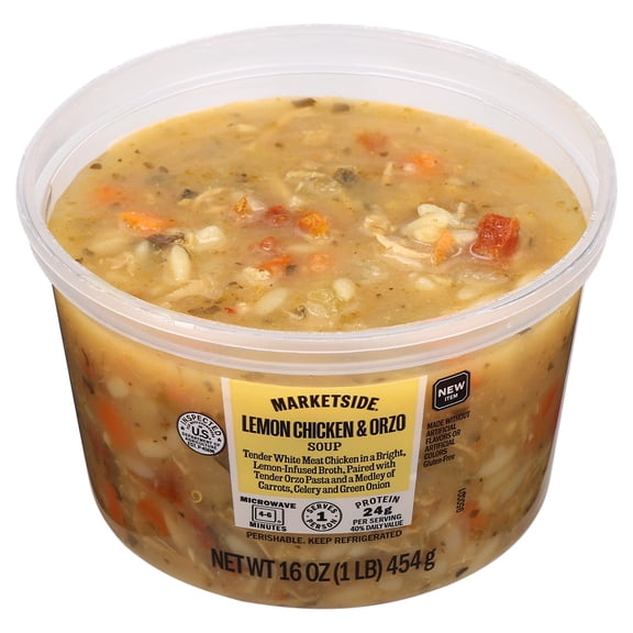 Marketside Fresh Deli Chicken & Orzo with Lemon Soup, 16 oz Cup