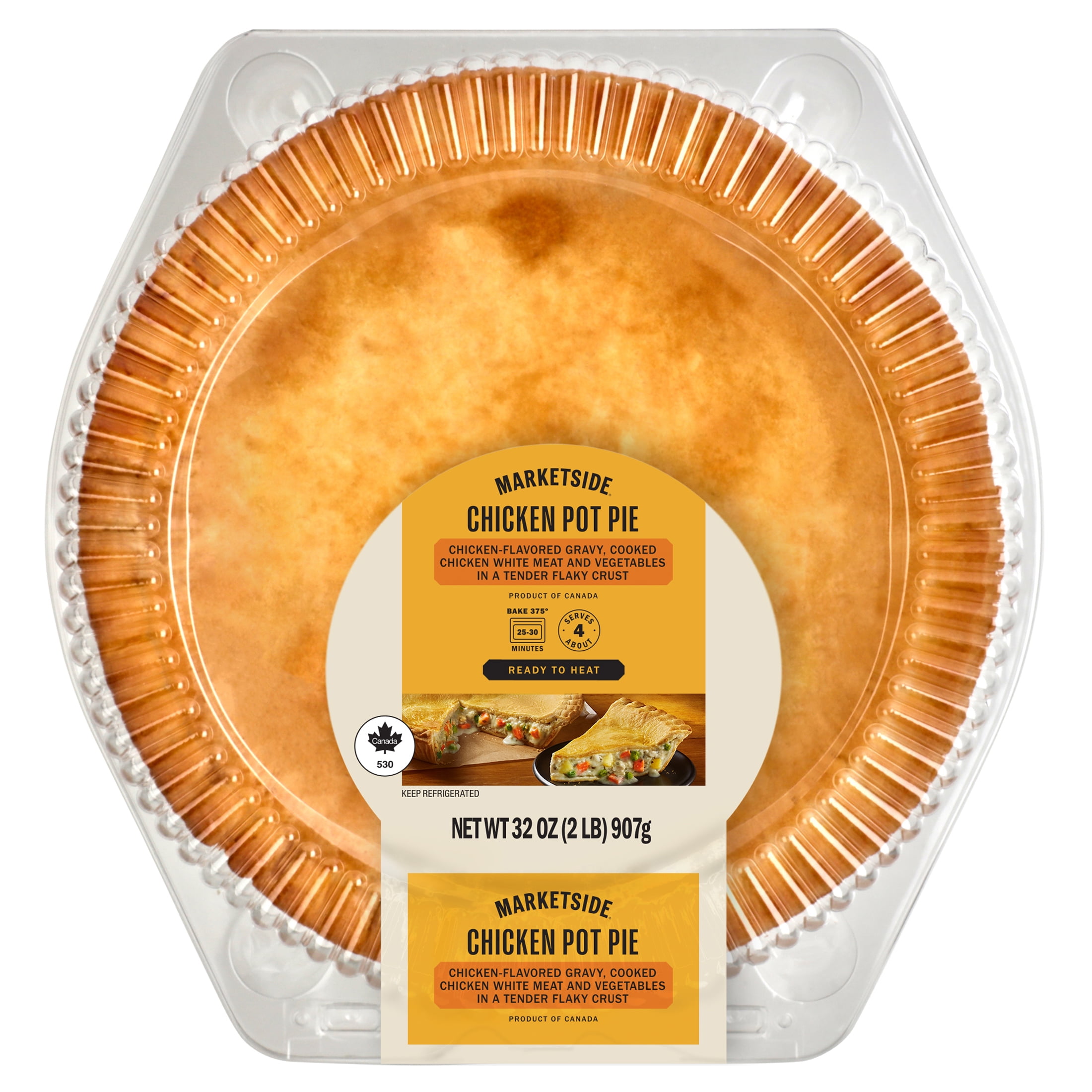 Marketside Chicken Pot Pie, Large Size, Refrigerated Meal, 32oz (Refrigerated)