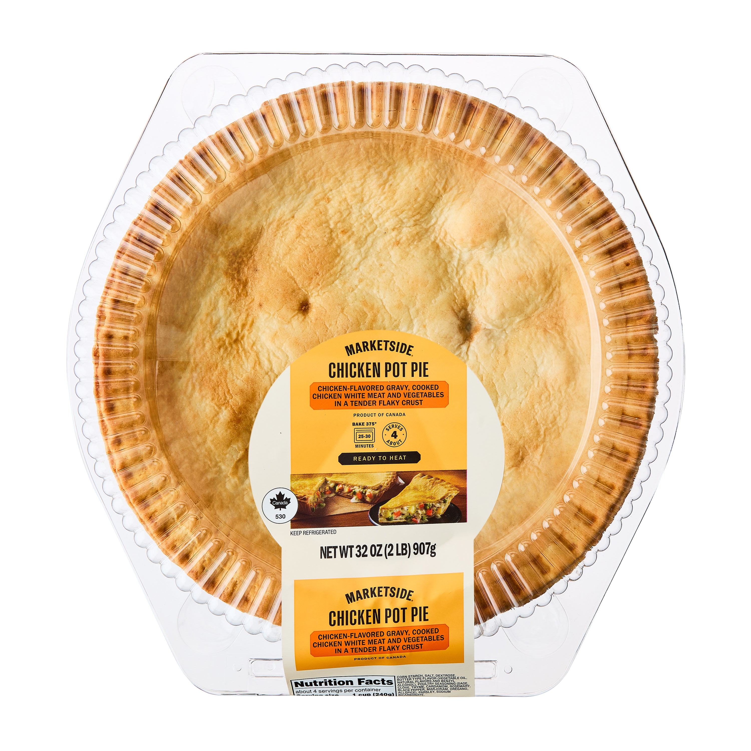 Marketside Chicken Pot Pie, Large Size, Refrigerated Meal, 32oz (Refrigerated)