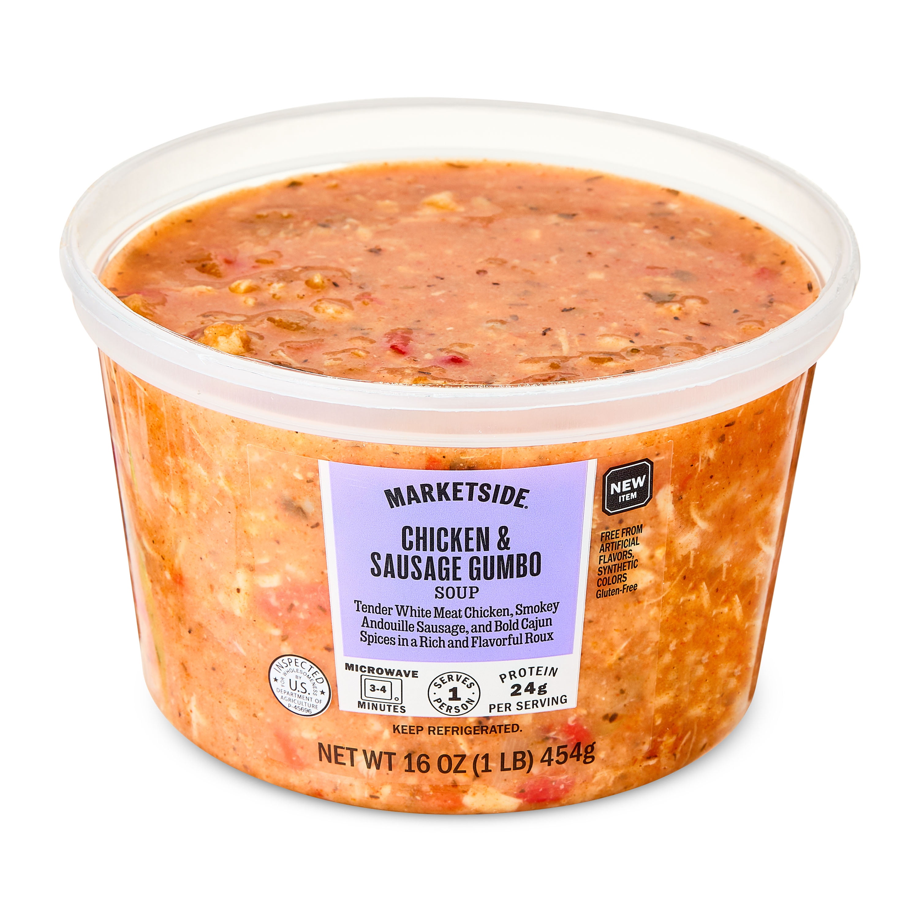 Marketside Chicken & Sausage Gumbo Soup, 16 oz Cup