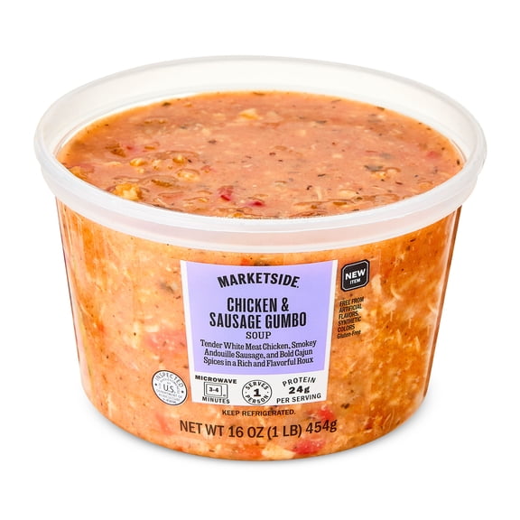 Marketside Chicken & Sausage Gumbo Soup, 16 oz Cup