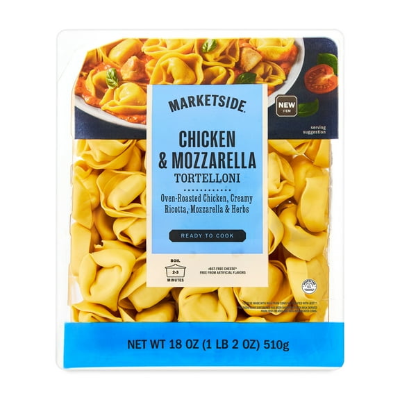 Marketside Chicken and Mozzarella Tortelloni, No Artificial Ingredients, 18 oz Tray