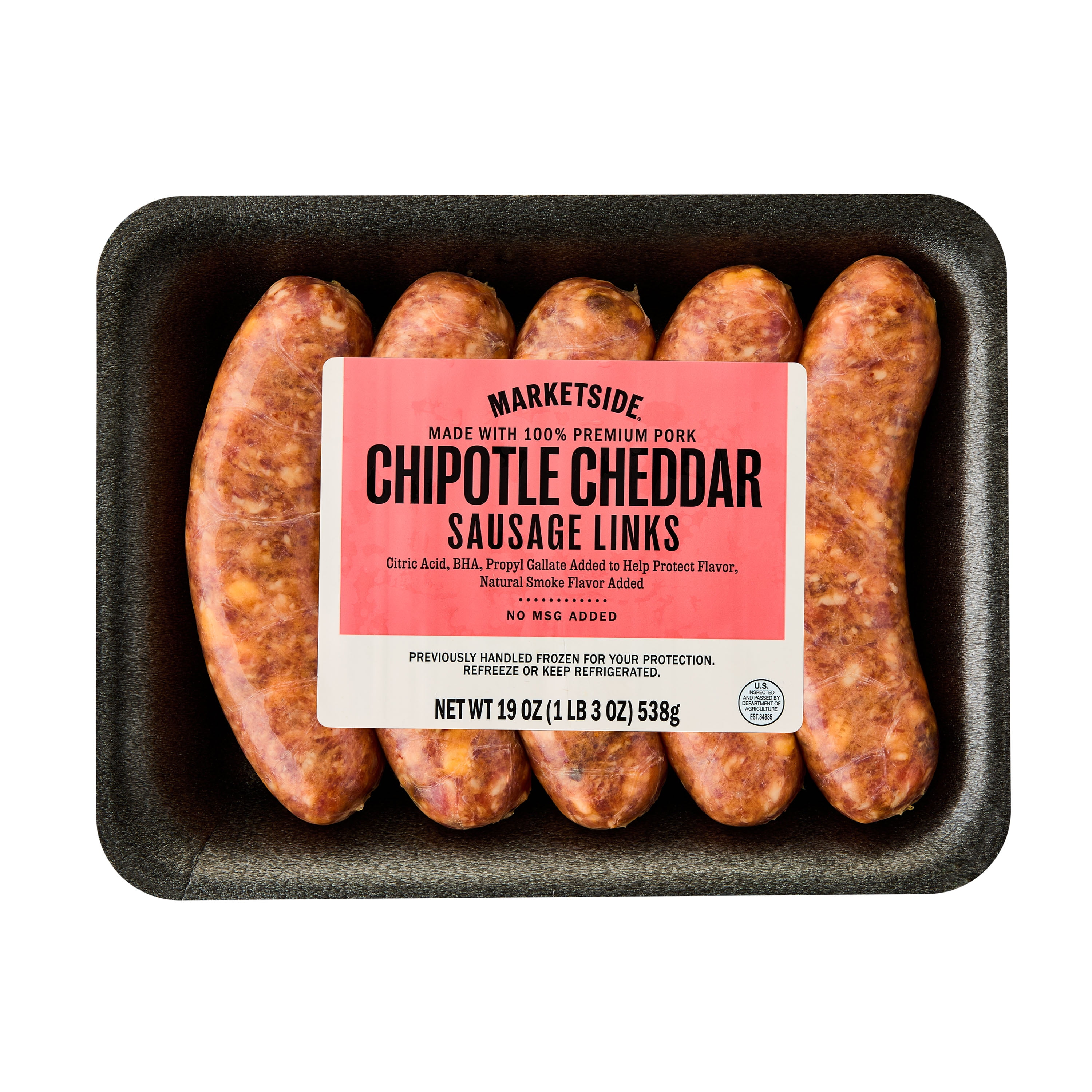 Marketside Chipotle Cheddar Sausage, 5 Links, 1 lb 3 oz (Fresh)