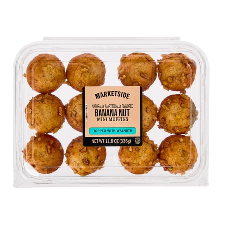 Marketside Banana Nut Mini Baked Muffins, 11.9 oz, 12 Count