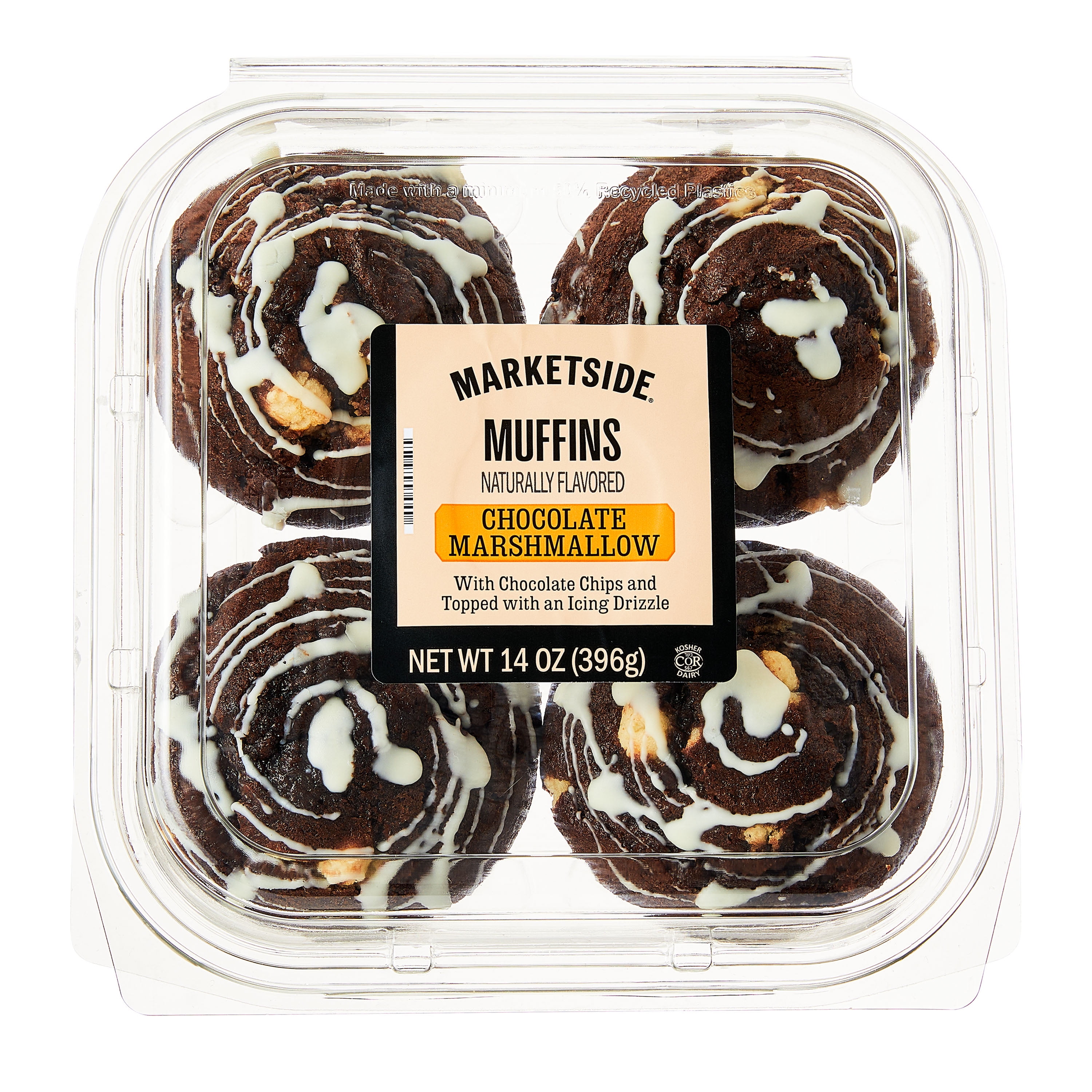 Marketside Chocolate Marshmallow Muffins, 14 oz, 4 Count