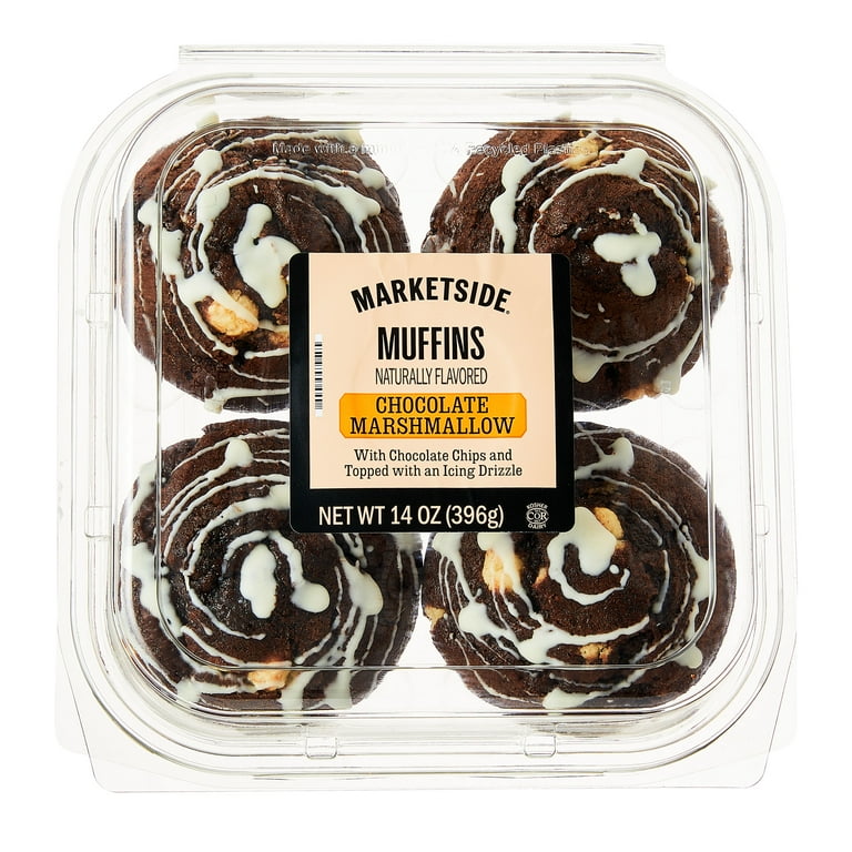 Marketside Chocolate Marshmallow Muffin, 14 oz, 4 Count - Walmart.com