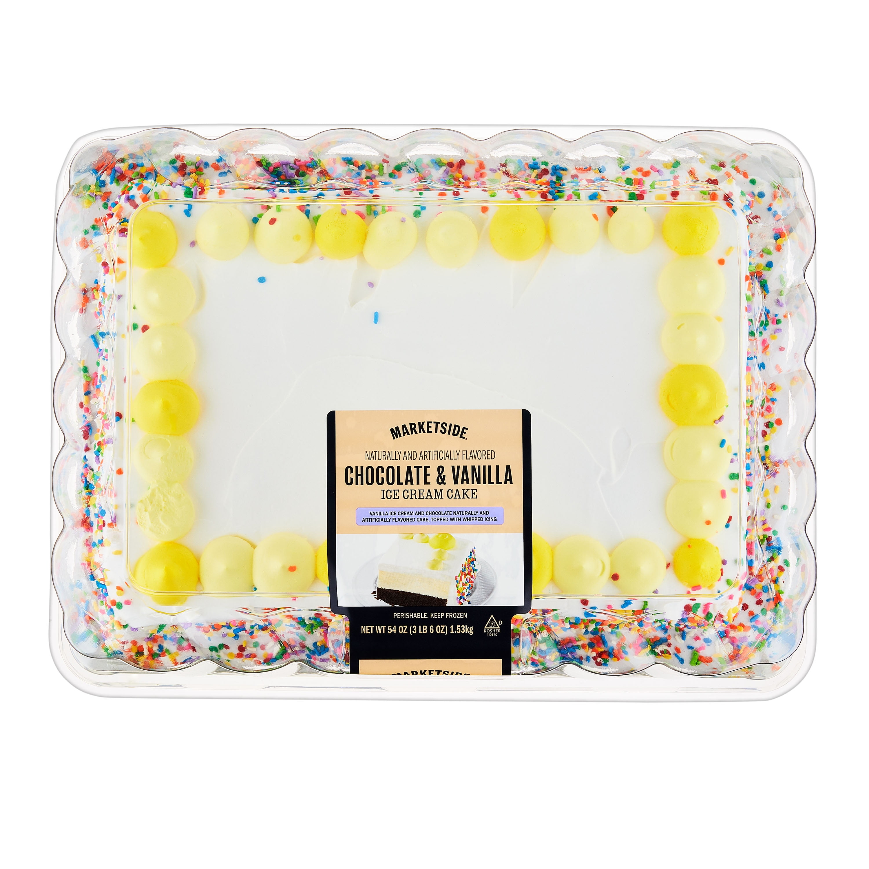 Marketside Chocolate and Vanilla Ice Cream Layered Celebration Cake, 54 oz