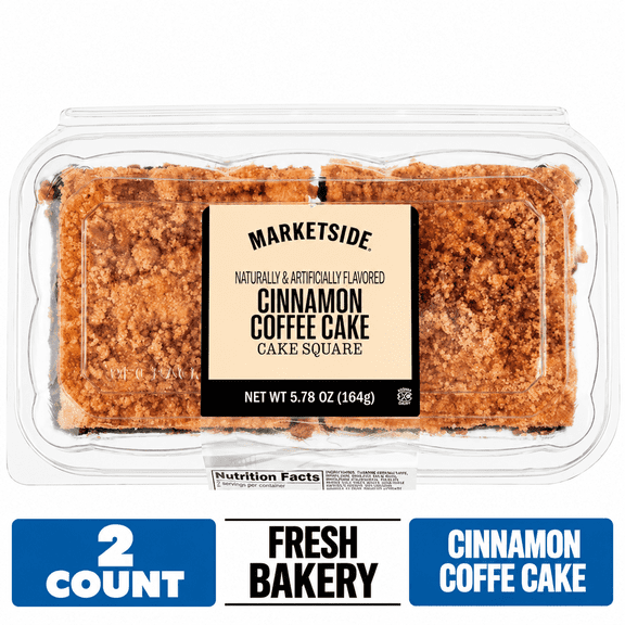 Marketside Cinnamon Coffee Cake Squares, 5.78 oz, 2 Count