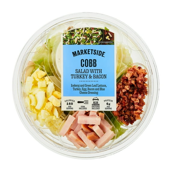 Marketside Cobb Salad with Turkey and Uncured Bacon Salad, 7.25 oz Bowl, Fresh