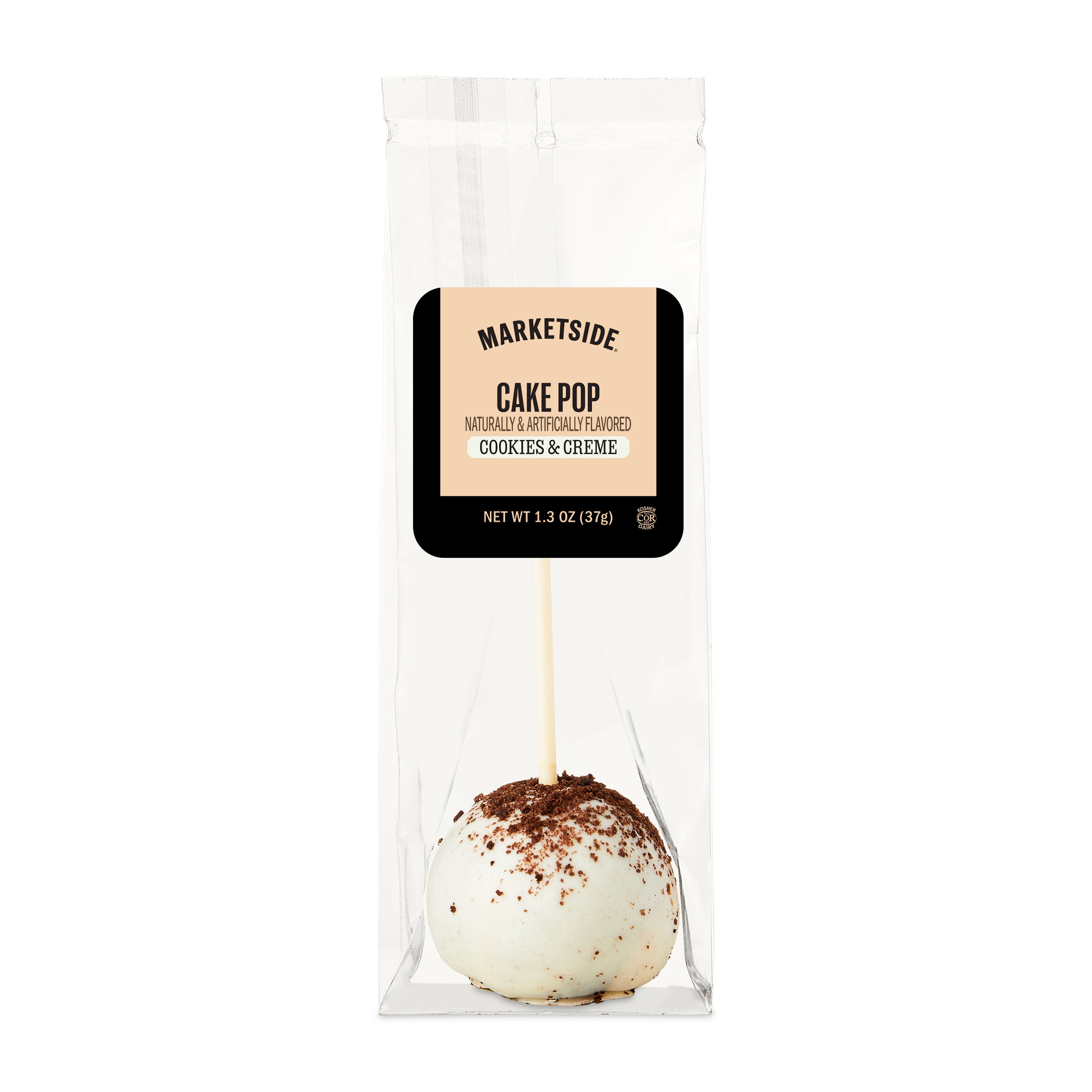Marketside Cookies & Cream Flavored Cake Pop, 1.3 oz (Shelf Stable)