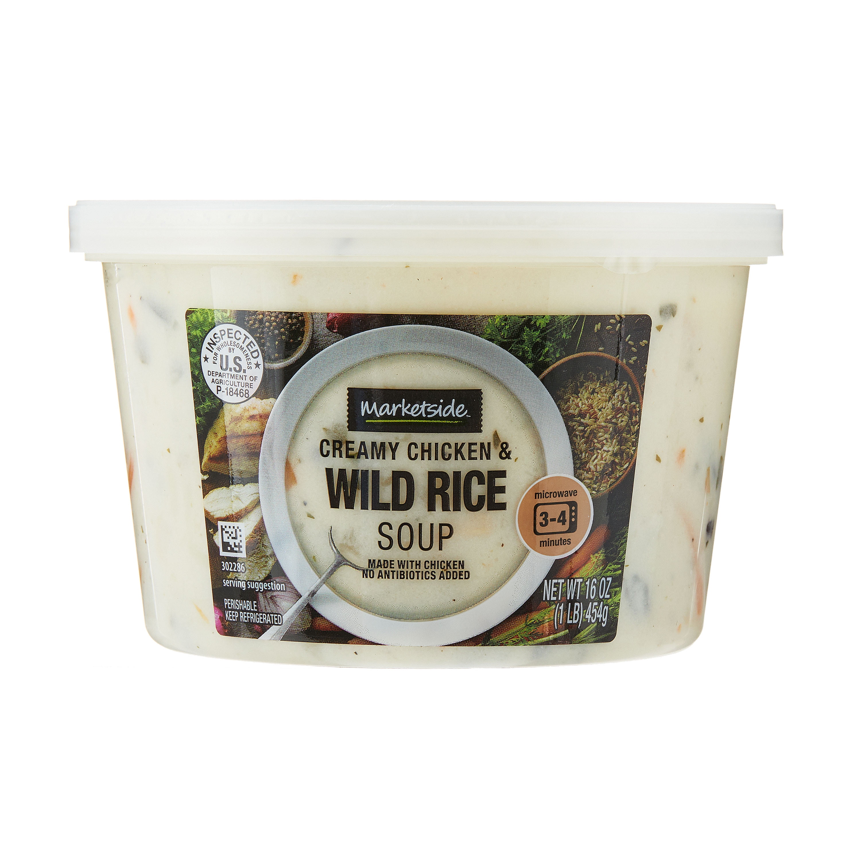 Marketside Creamy Chicken & Wild Rice Soup, Fresh Deli Soup, 16 oz Cup