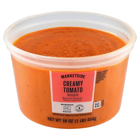 Marketside Creamy Tomato Bisque, Fresh Deli Soup, 16 oz Cup