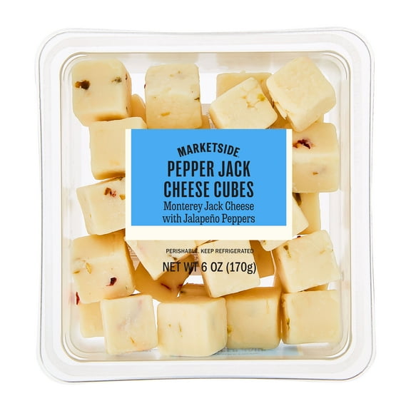 Marketside Cubed Pepper Jack Cheese Cup, 6 oz Plastic Cup (Refrigerated)
