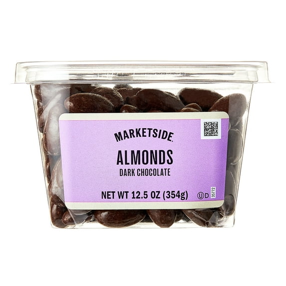 Marketside Dark Chocolate Almonds, 12.5 oz Tub