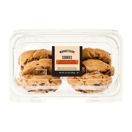 Marketside Decadent Peanut Butter Chocolate Chunk Baked Cookies, 13.5 oz, 6 Count