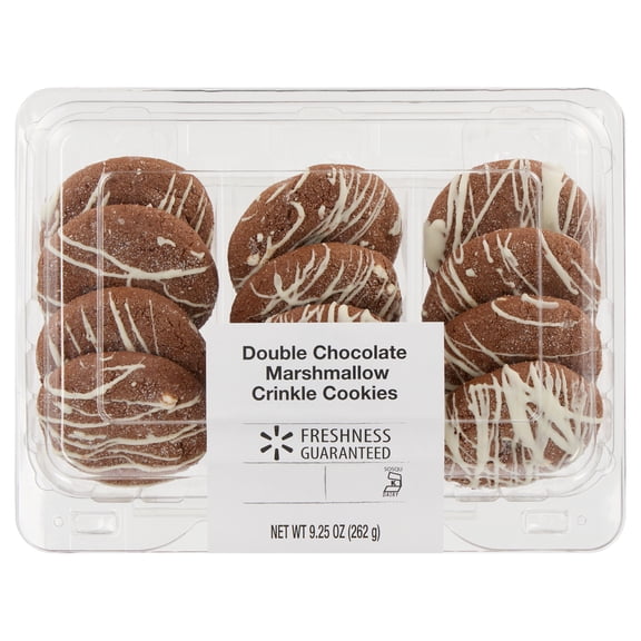 Marketside Double Chocolate Crinkle Cookies, 9.25 oz, Baked Sweet Treat