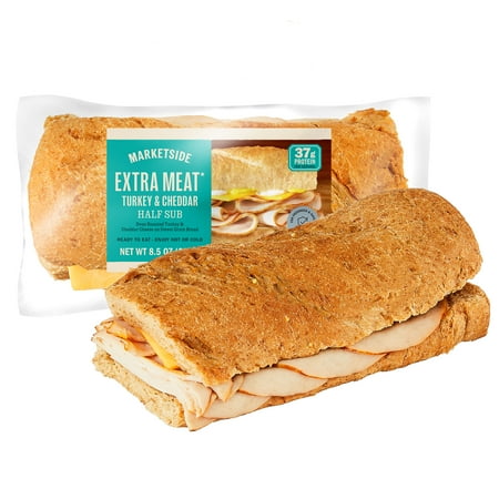 Marketside Extra Meat Turkey & Cheddar Sub Sandwich, Half, 8.5 oz, 1 Count (Fresh)