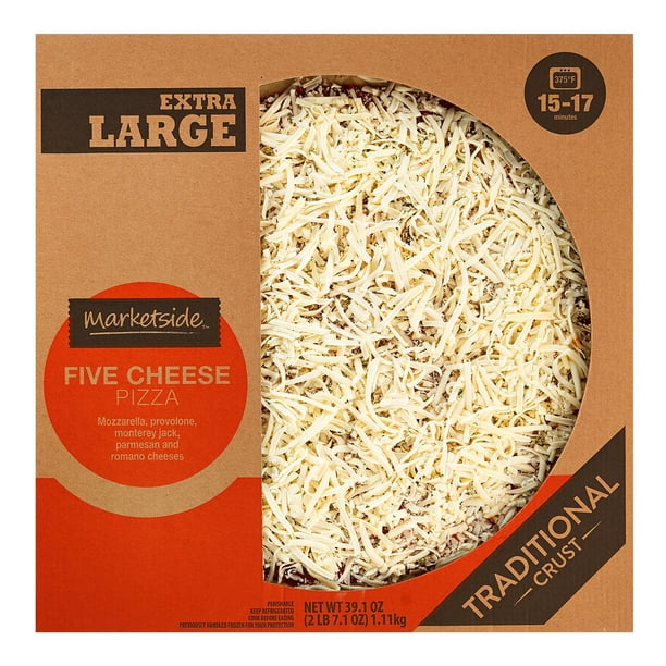 Marketside Five Cheese Pizza, Traditional Crust, Extra Large, 39.1