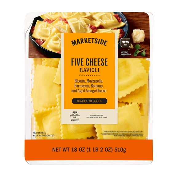 Marketside Five Cheese Ravioli, No Artificial Ingredients, 18 oz Tray