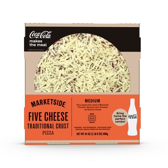 Marketside Five Cheese Traditional Crust Pizza, Marinara Sauce, Medium, 12 in, 24 oz (Fresh)