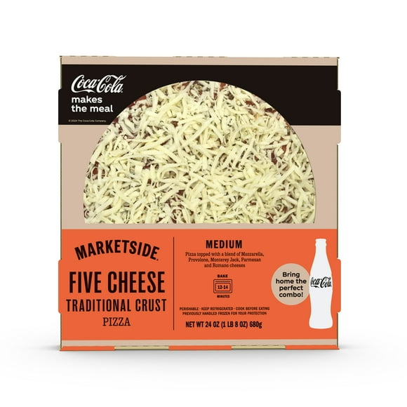 Marketside Five Cheese Traditional Crust Pizza, Marinara Sauce, Medium, 12 in, 24 oz (Fresh)
