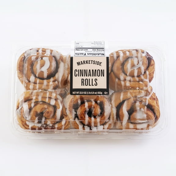 Marketside Fresh Cinnamon Rolls, 22.9 oz, 6 Count per Tray (Baked & Ready to Eat)