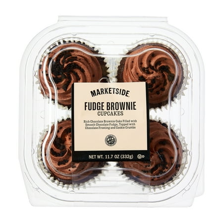 Marketside Fudge Brownie Cupcakes, 11.7 oz, 4 Count