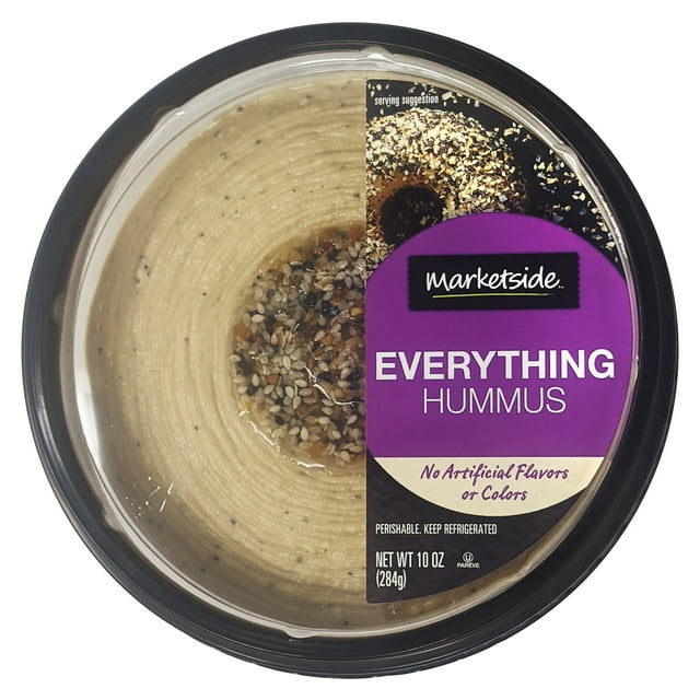 Marketside GlutenFree Everything Hummus 10 oz, Ready to Eat, Resealable Cup, 2 Tbsp. (28g