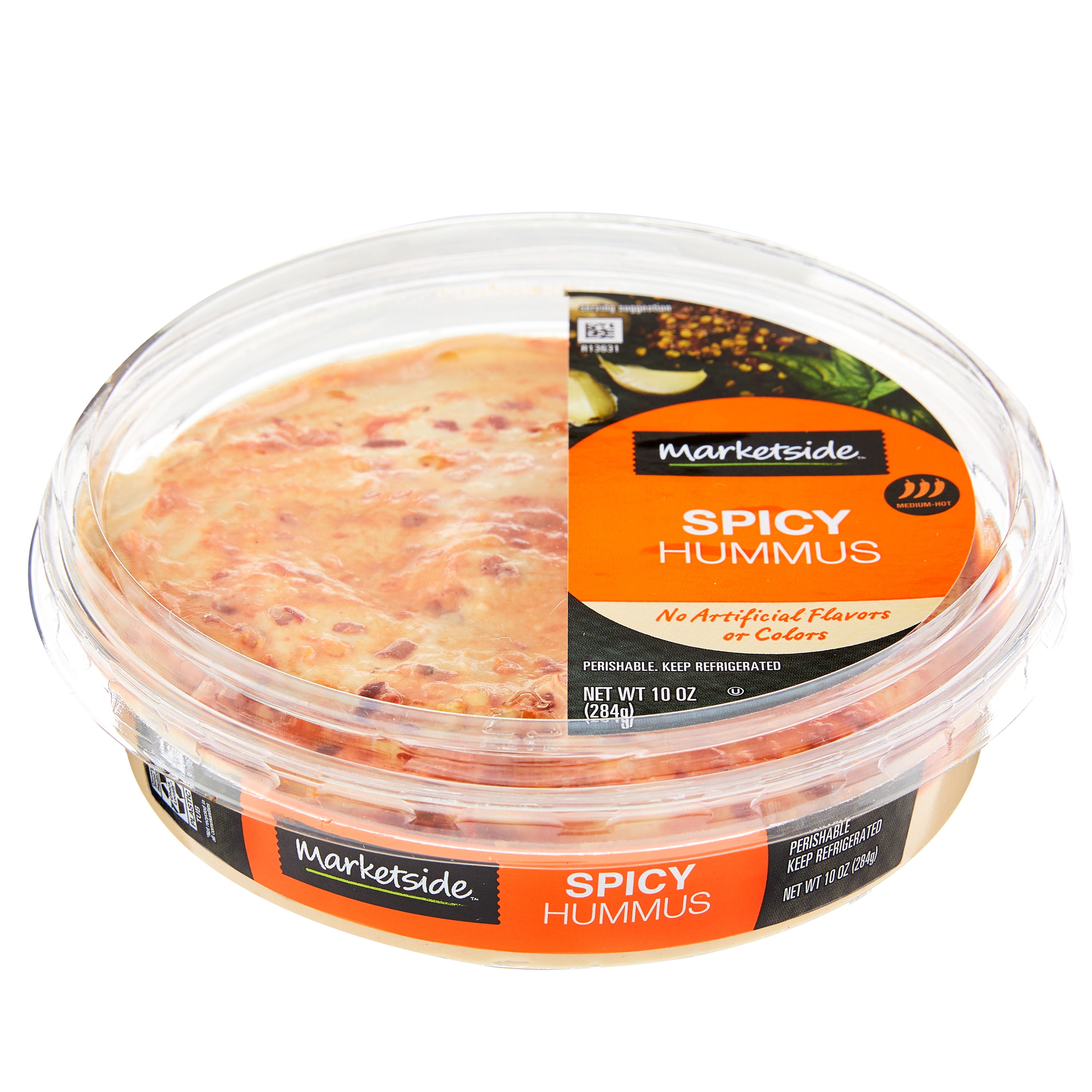 Marketside GlutenFree Spicy Hummus 10 oz, Ready to Eat, Resealable Cup