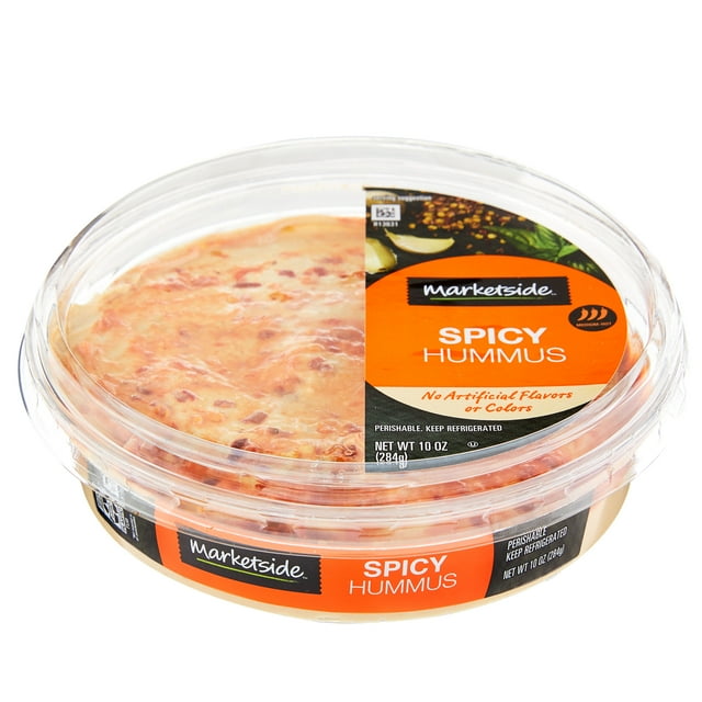 Marketside GlutenFree Spicy Hummus 10 oz, Ready to Eat, Resealable Cup